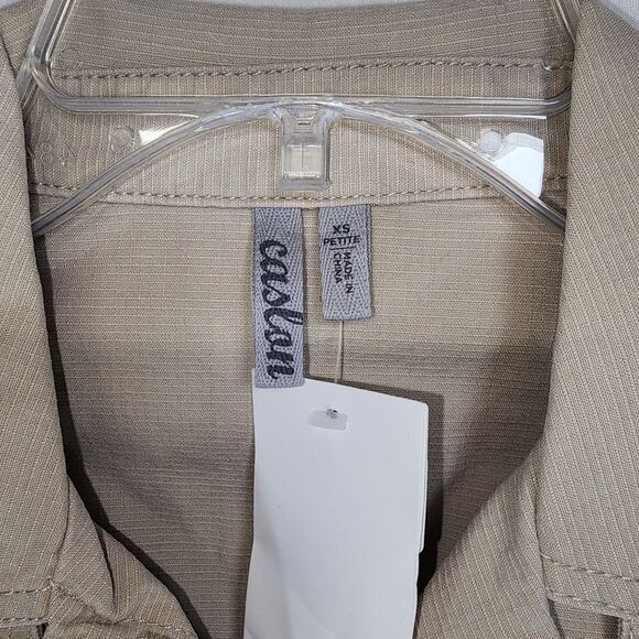 NWT Caslan Short Sleeve Beige Safari Style Jacket Size XS - Picture 3 of 6